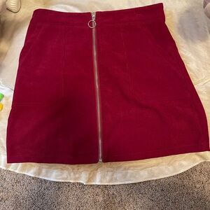 Women's Burgundy Zipper Skirt-worn once